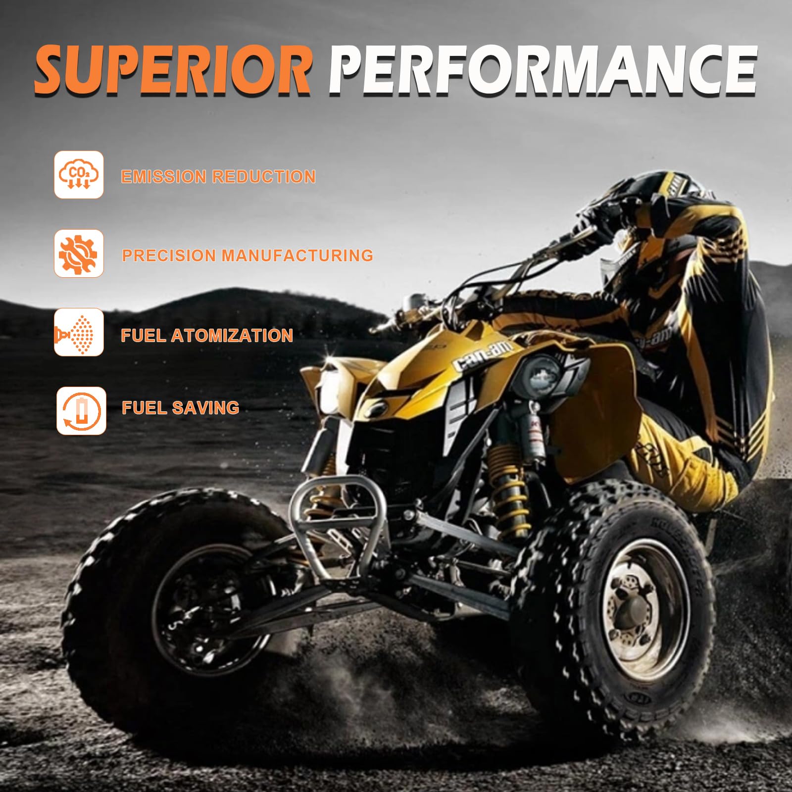 WEILETE fuel injector 2-hole side view highlighting compact design for easy installation.