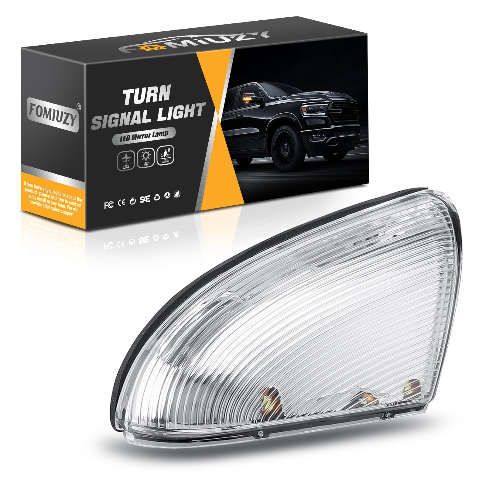 Weileite LED side mirror light on Ram 1500 passenger side improves signal visibility