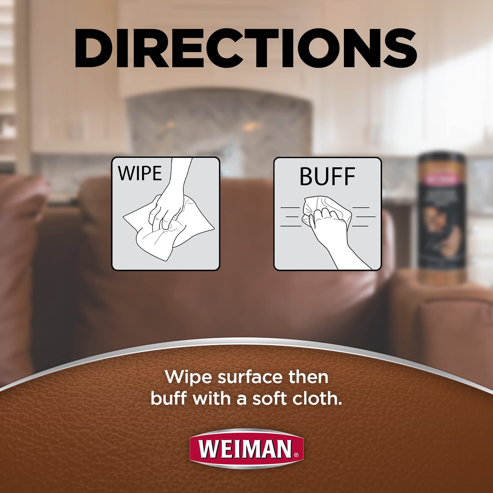 Weiman Leather Cleaner Wipes used on car interior for cleaning.