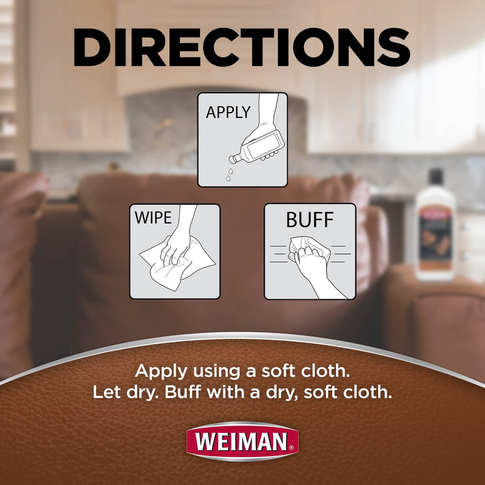 Weiman leather jacket care application showing flexible, protected surface