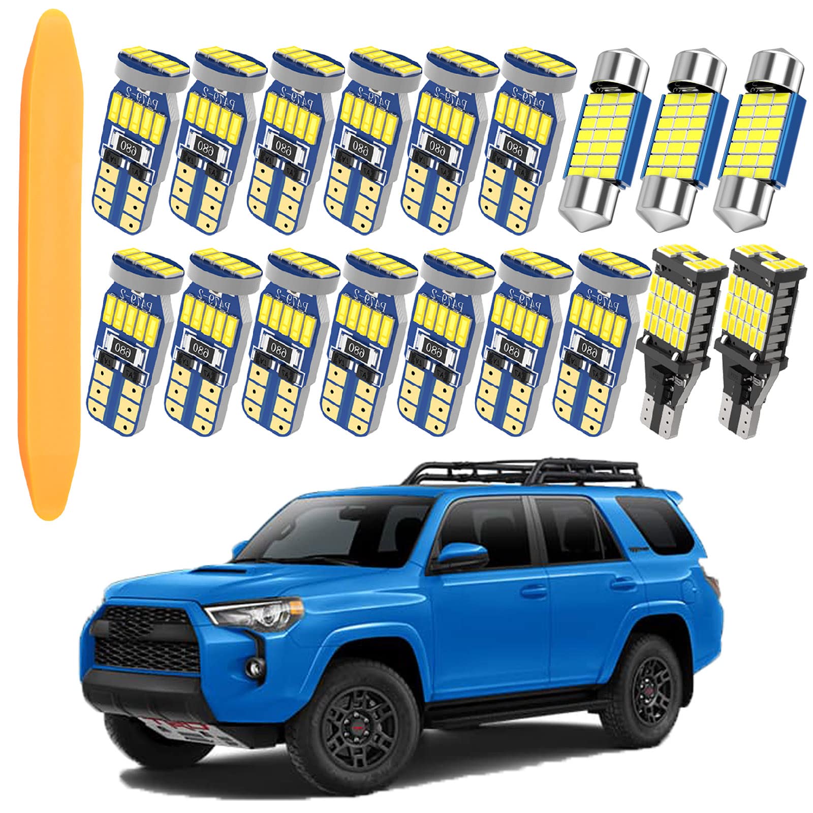 WEIMELTOY LED interior kit for Toyota 4Runner dome lights, easy plug-and-play upgrade with bright results