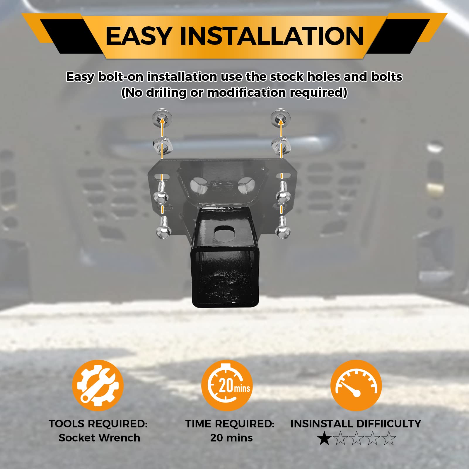 WeiSen 2in receiver ready for ball mount and towing accessories