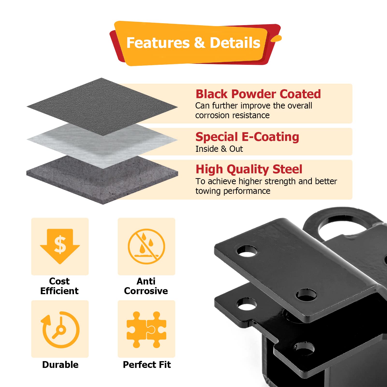 WeiSen 2-inch hitch for TRX420 IRS increases hauling versatility.