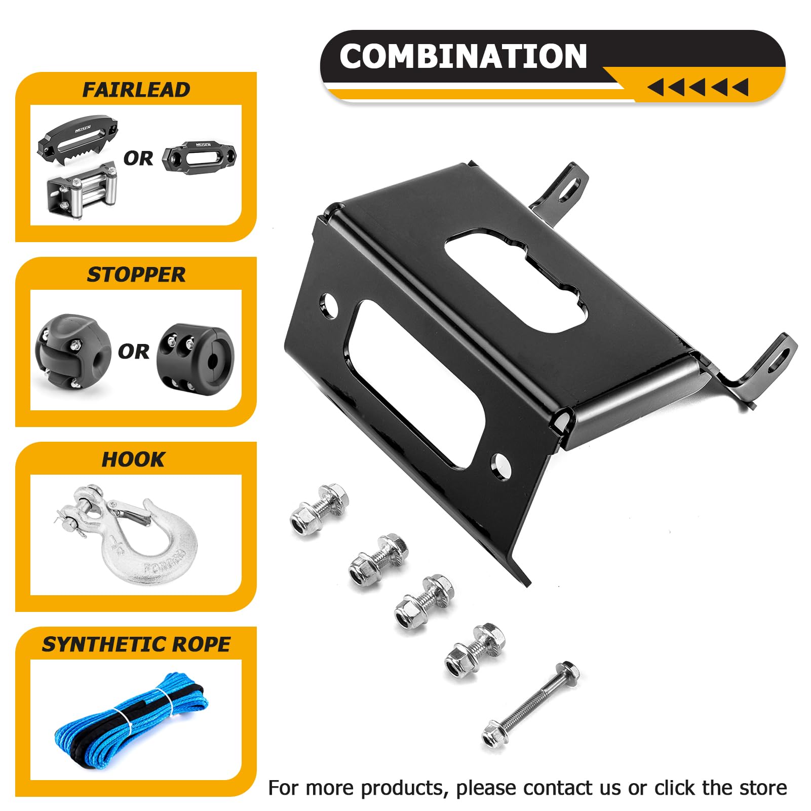 WeiSen winch plate demonstrates standard 4-hole winch pattern