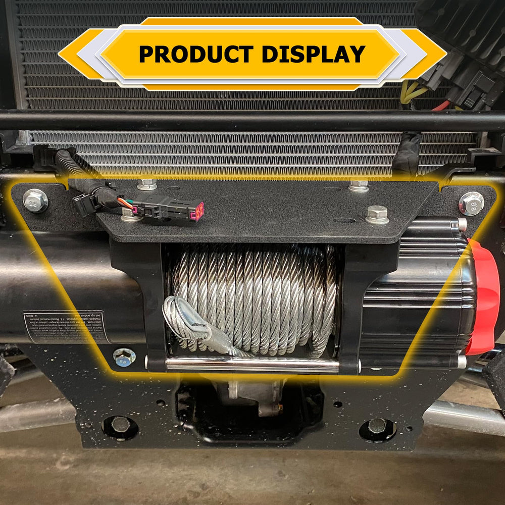 WeiSen winch mount bracket with Kinetic compatibility, versatile mounting options.