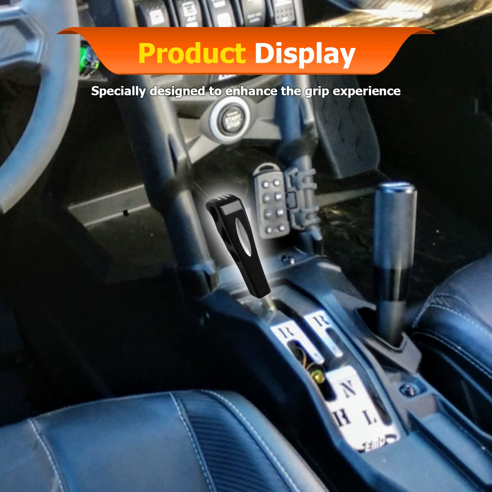 WeiSen UTV X3 shift knob grip close-up emphasizes tactile texture for control