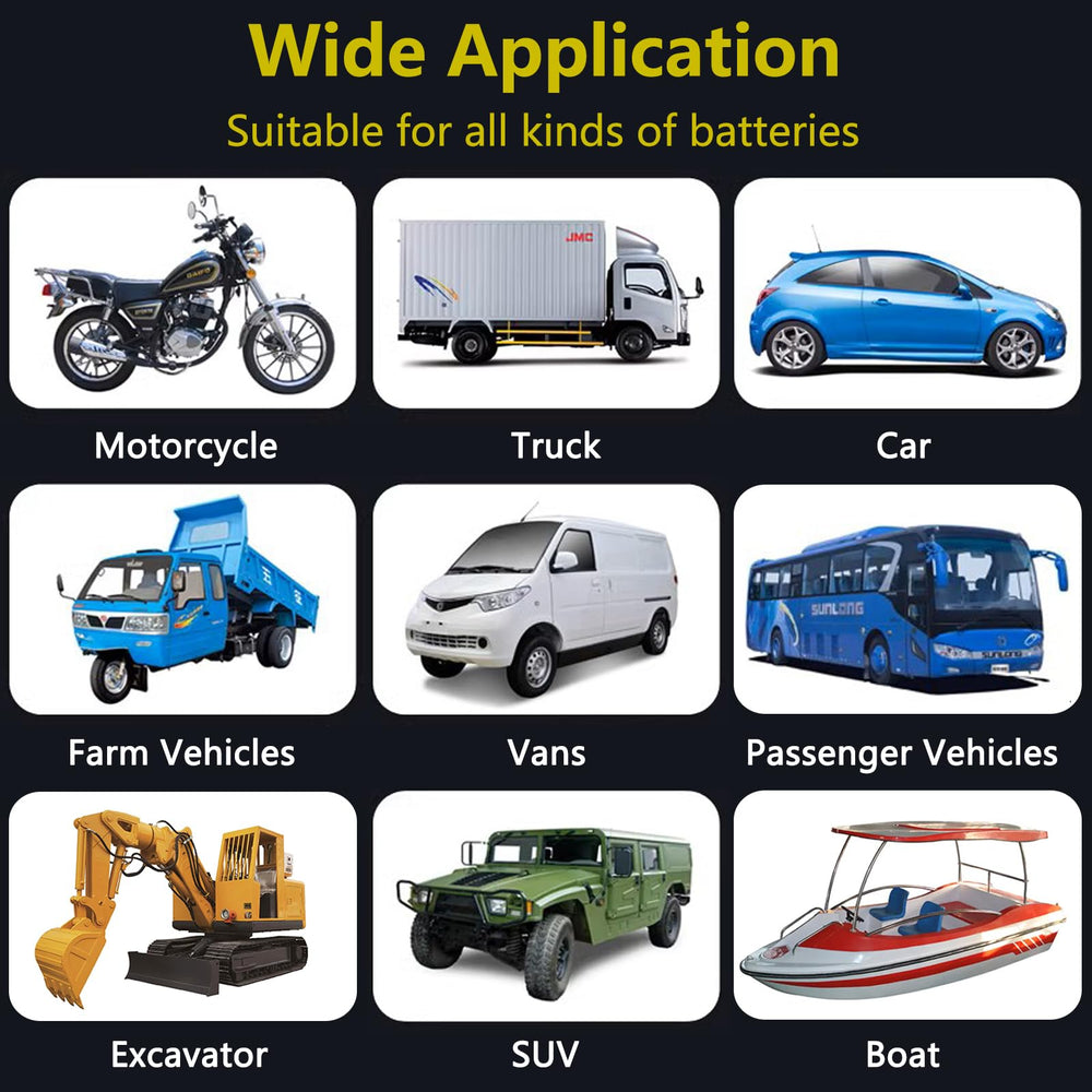 Weishuo supports 6V and 12V batteries across cars, RVs, motorcycles, boats, and more.