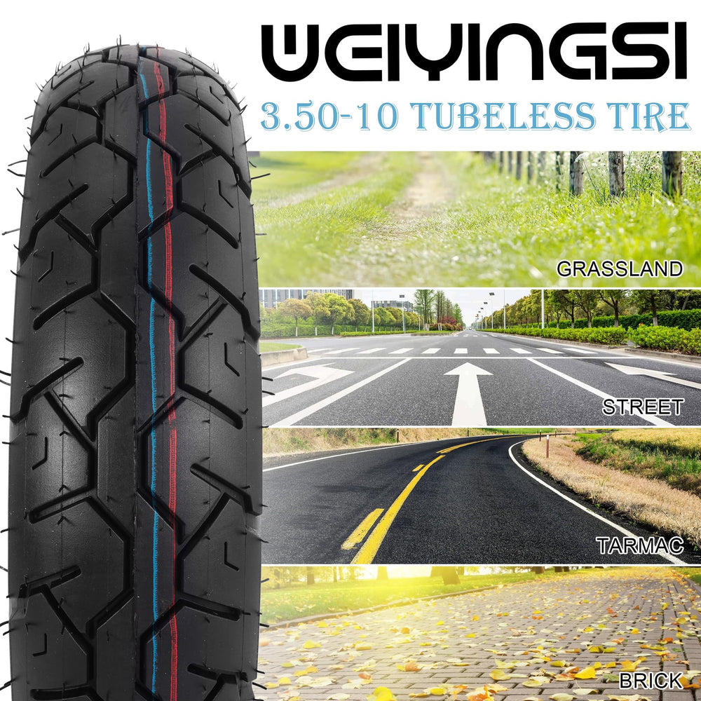 WEIYINGSI 350-10 tread pattern adapts to wet and dry roads.