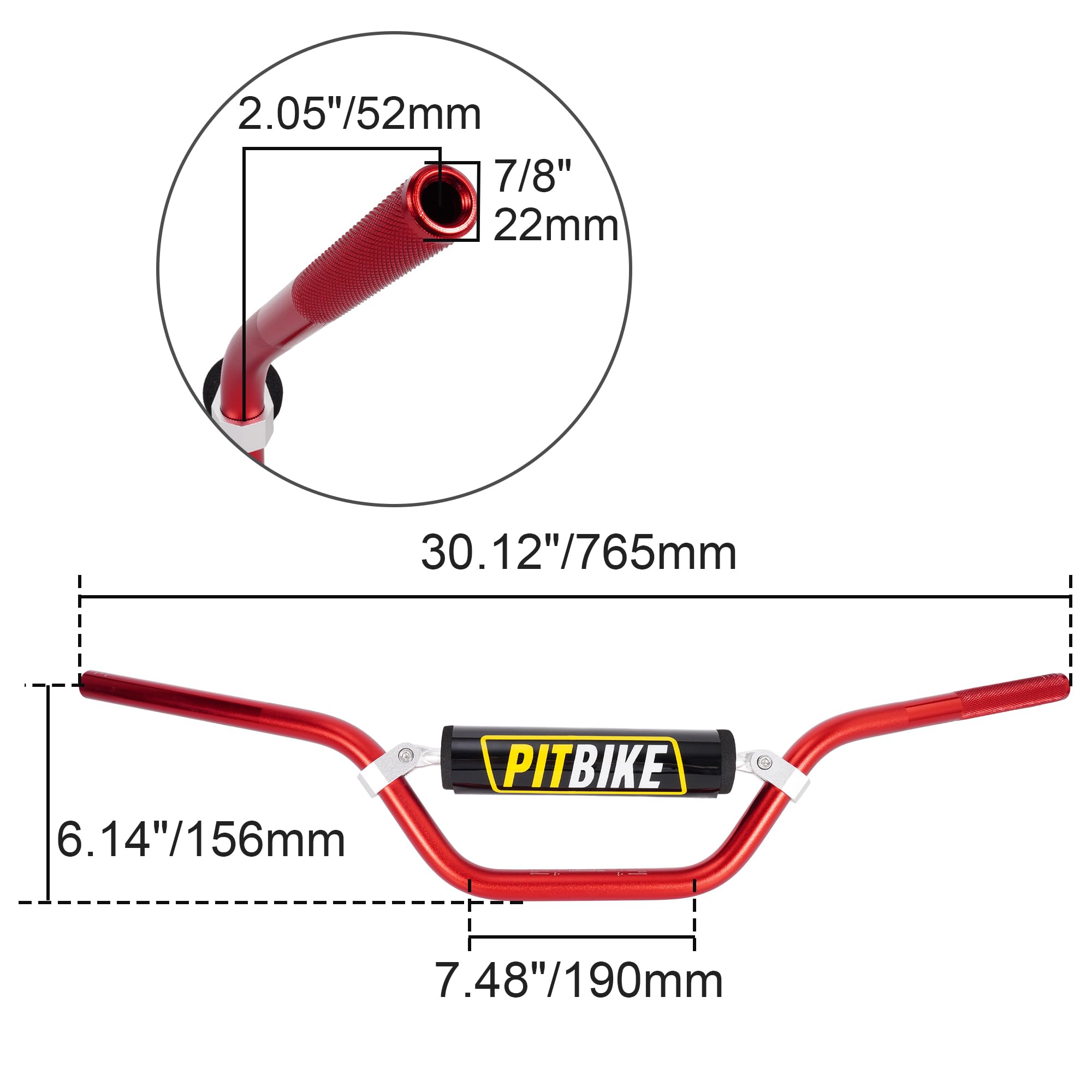 WEIYINGSI 6061-T6 aluminum handlebars offer strength with light weight.