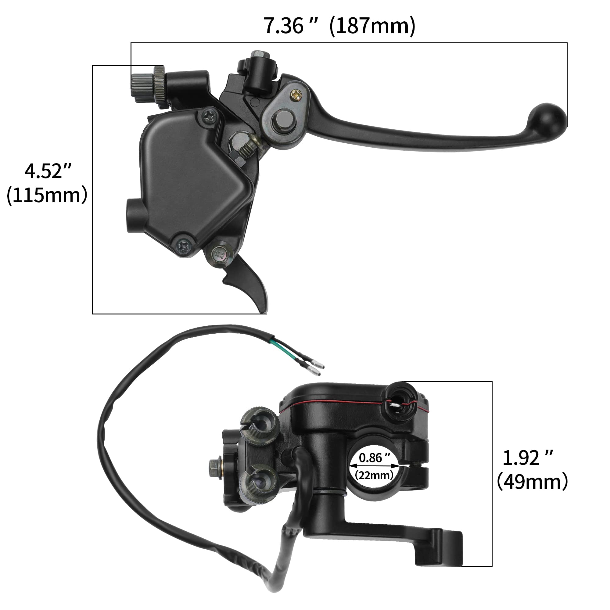 WEIYINGSI dual brake levers close-up showing ergonomic grip and responsiveness.