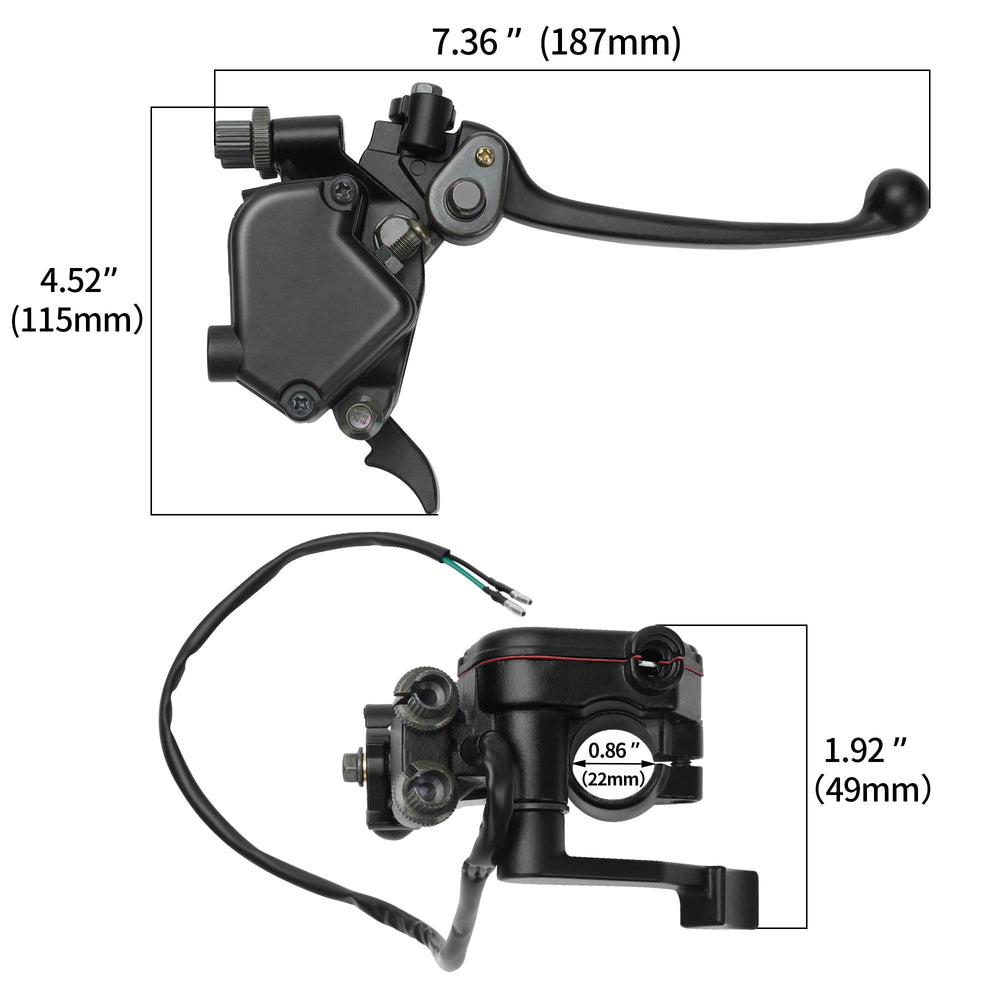 WEIYINGSI dual brake levers close-up showing ergonomic grip and responsiveness.