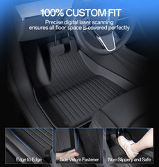 Wekar Model 3 rear mats illustrating comprehensive interior coverage.