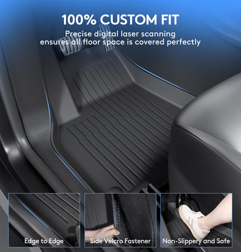 Wekar Model Y rear row mats shield carpets from dirt and moisture.