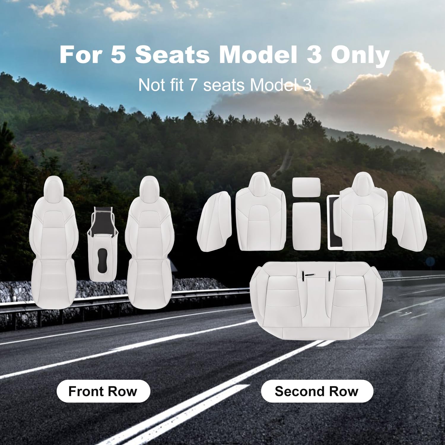 Wekar airbag compatible design shown for Tesla Model 3 seats.