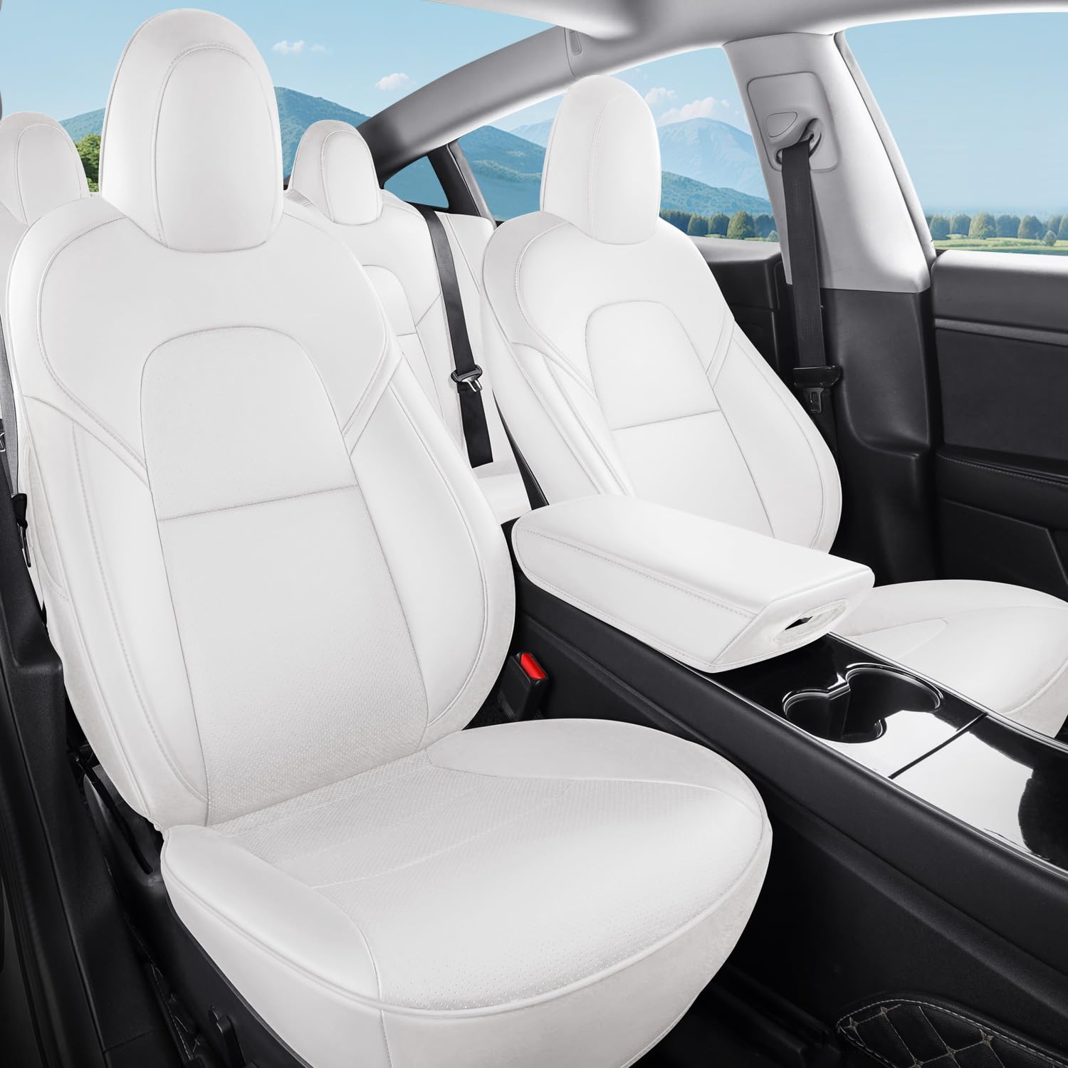 Wekar Tesla Model 3 seat covers full set in Nappa leather protect original upholstery.
