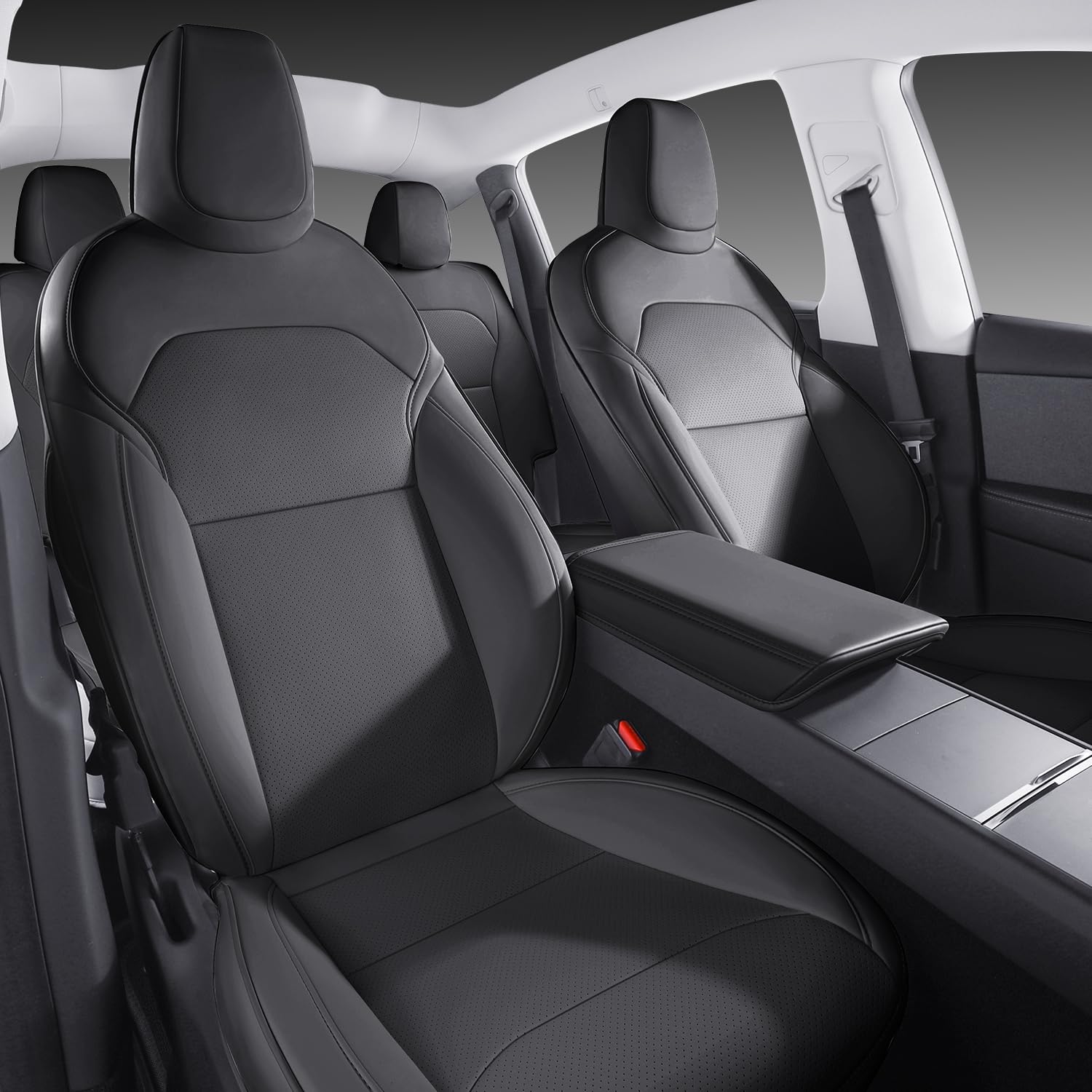 Wekar Tesla Model Y front seat cover, protects and refreshes the interior look