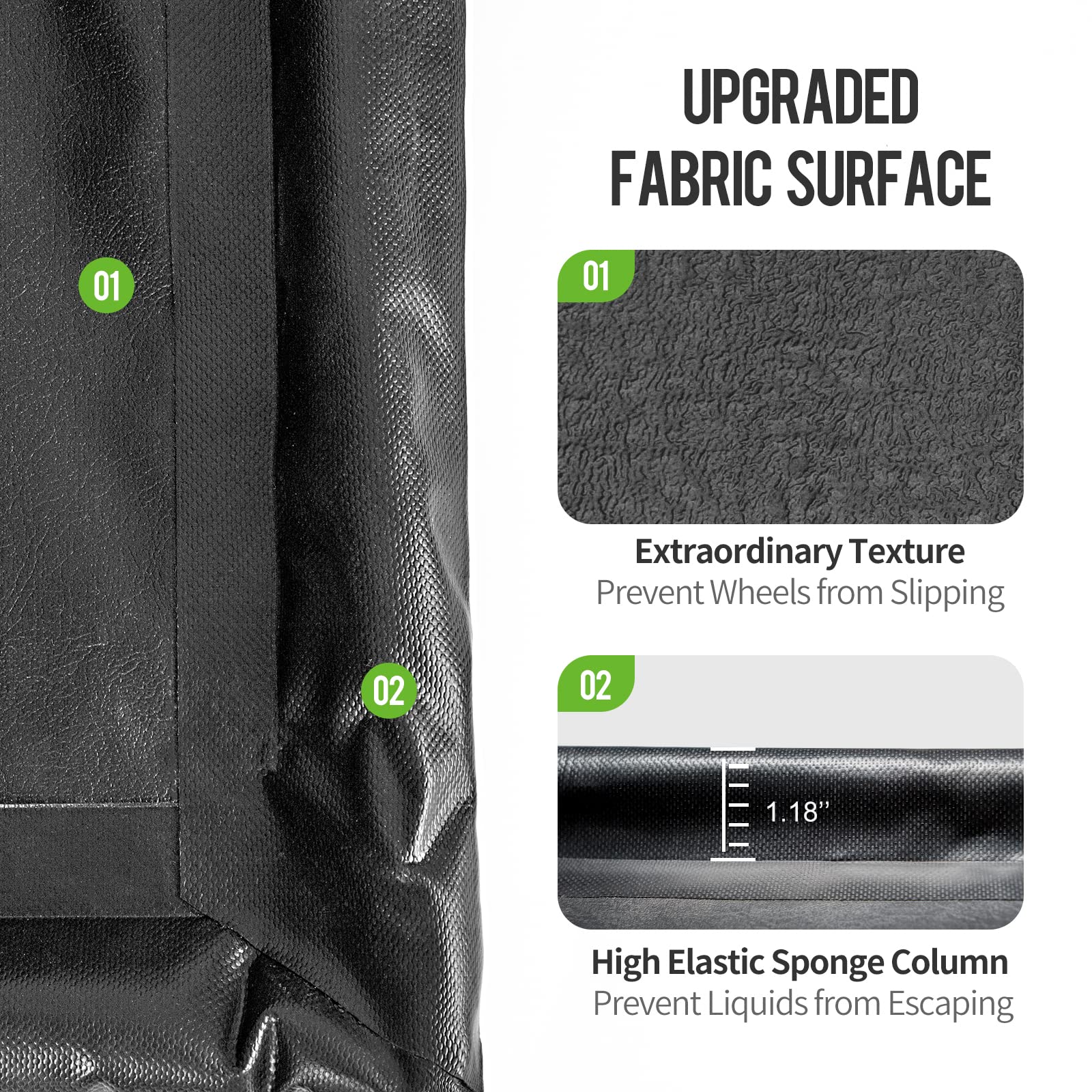 Welkin Containment Mat fabric is waterproof and quiet during parking.