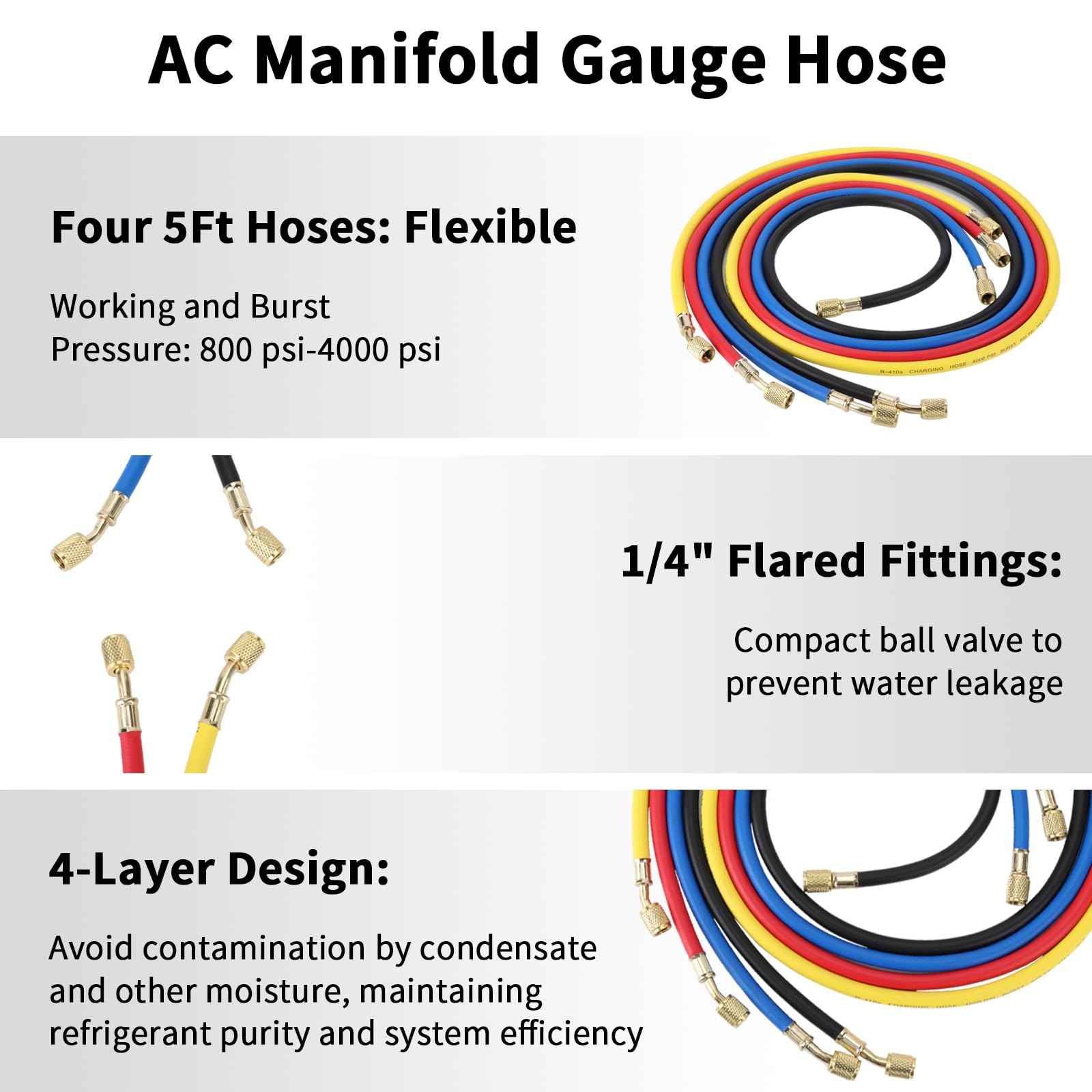 Wells AC gauge set color-coded hoses for reliable diagnostics