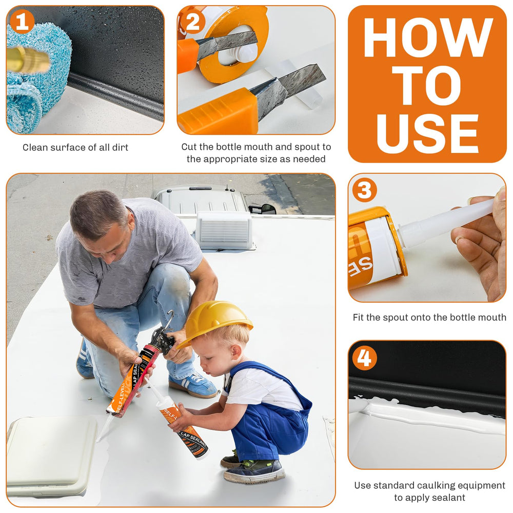 Welluck all-weather sealant creates a strong secondary seal on RV roofs.