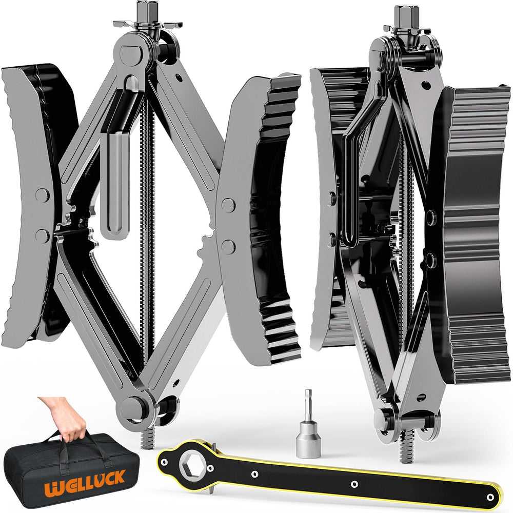 Welluck Camper Wheel Chock Set assembled shows secure RV parking and quick setup