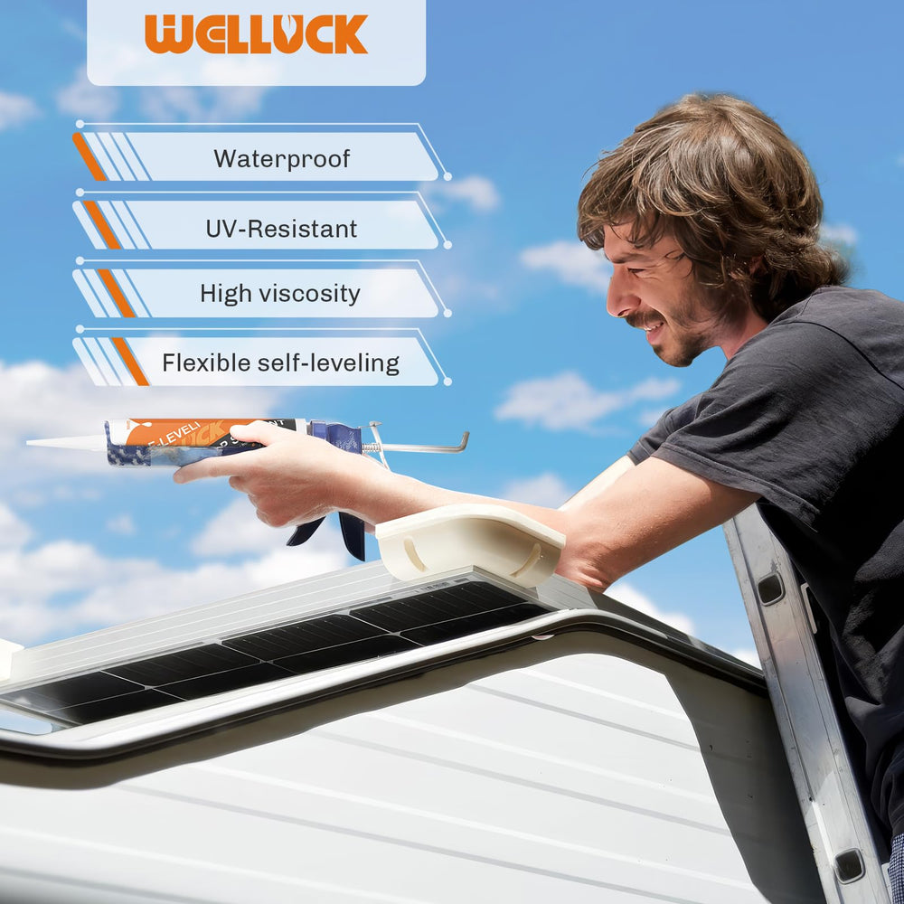 Welluck low odor, RV camper sealant formula suitable for campers and interiors.