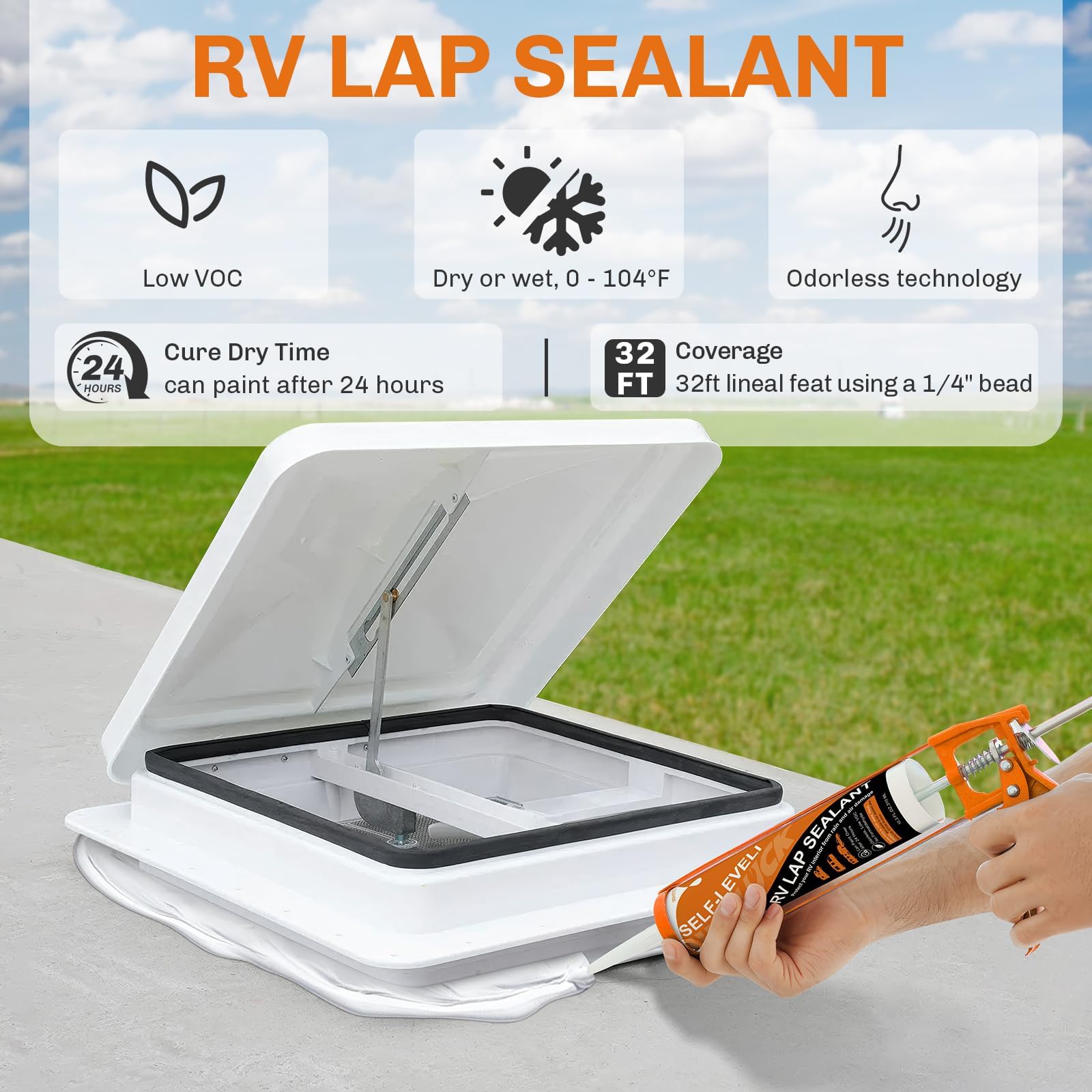 WELLUCK RV sealant adheres to EPDM and other roofing materials for lasting repairs.