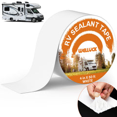 Welluck RV roof tape 4in by 50ft sealing leaks on a camper roof