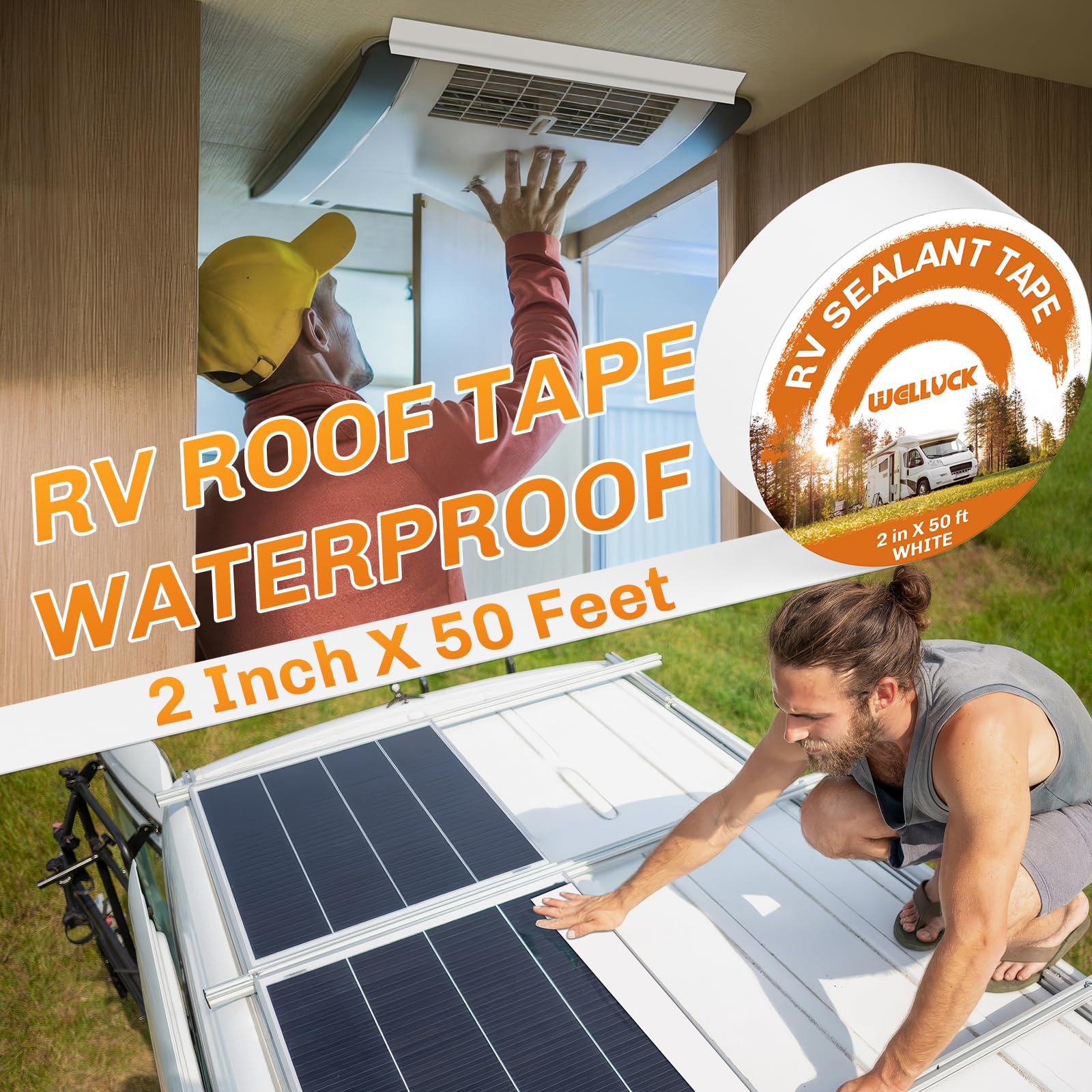WELLUCK RV roof tape flexible application adapts to curved edges
