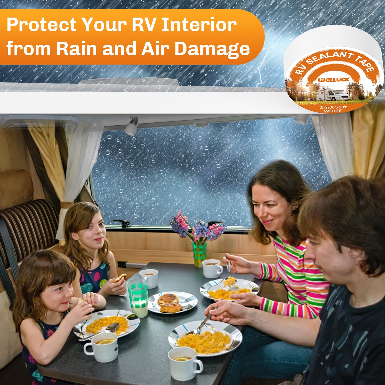 WELLUCK RV roof tape weatherproof coverage guards against rain