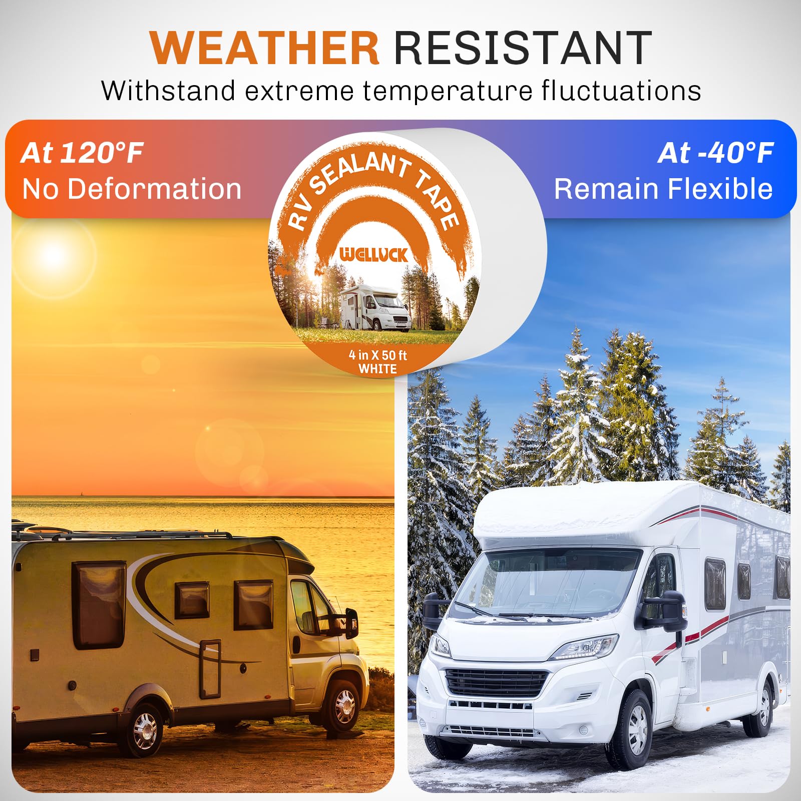 Welluck sealing cracks with RV roof tape for durable leakage prevention