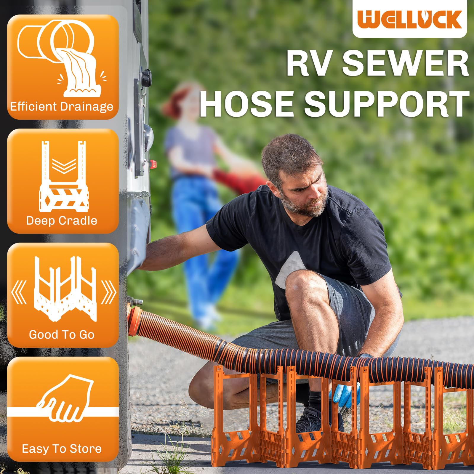 WELLUCK blaze orange visibility helps prevent trips and encourage safe stowage.