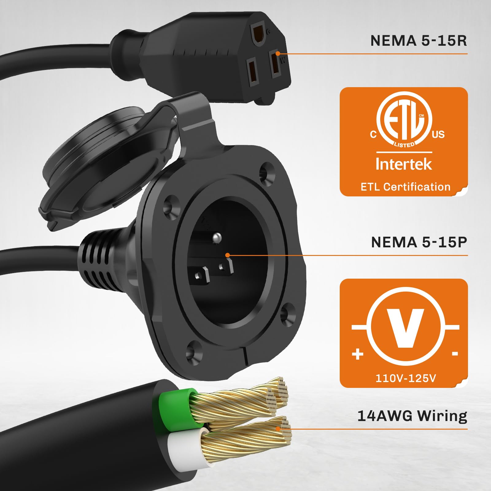 WELLUCK prewired cord assembly for a ready-to-use power connection.