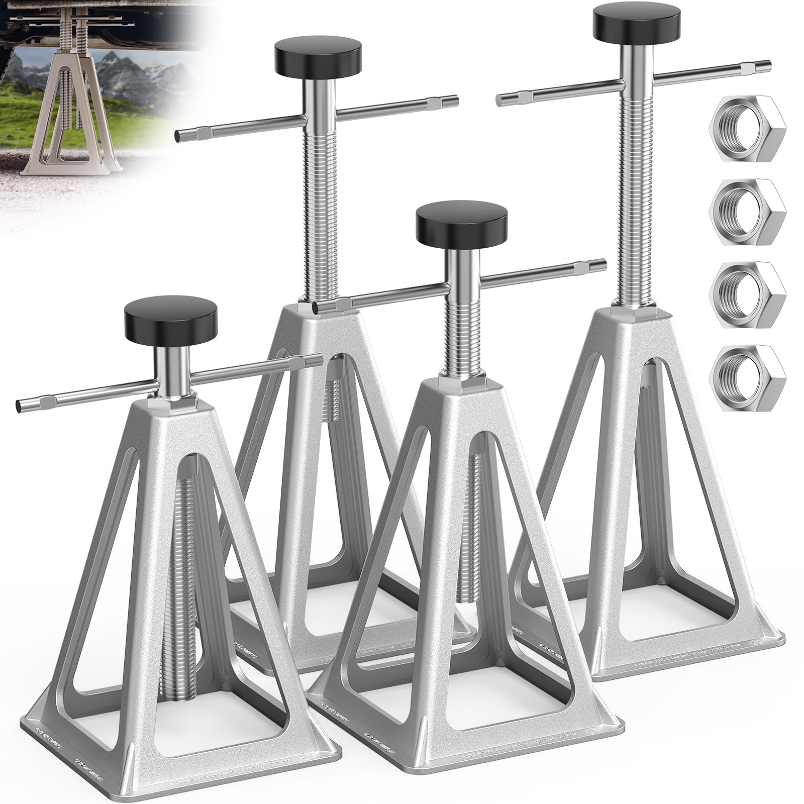 Welluck RV stabilizers jacks 4-pack ready for leveling on the road