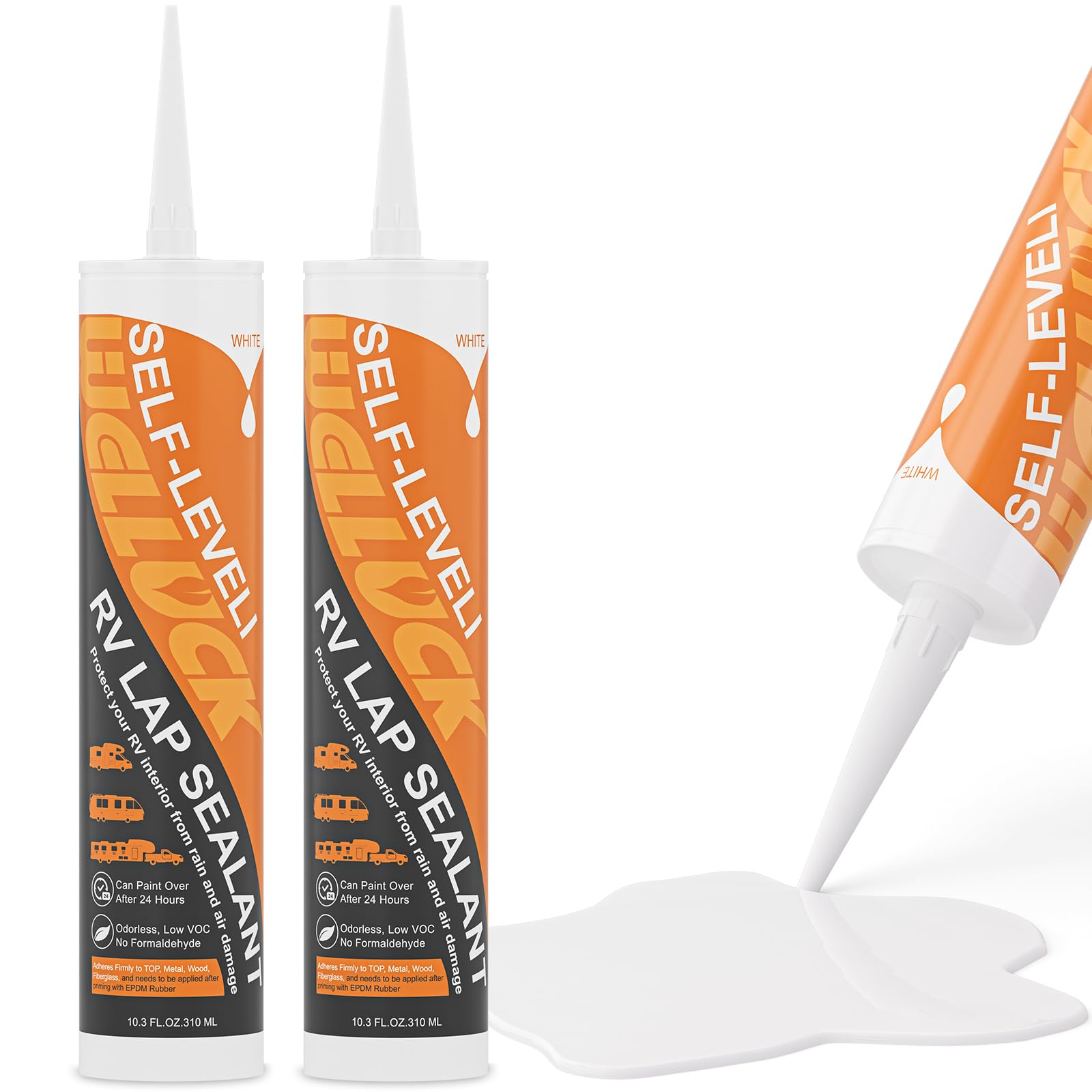 WELLUCK self-leveling lap sealant applying smoothly for a secure RV roof seal