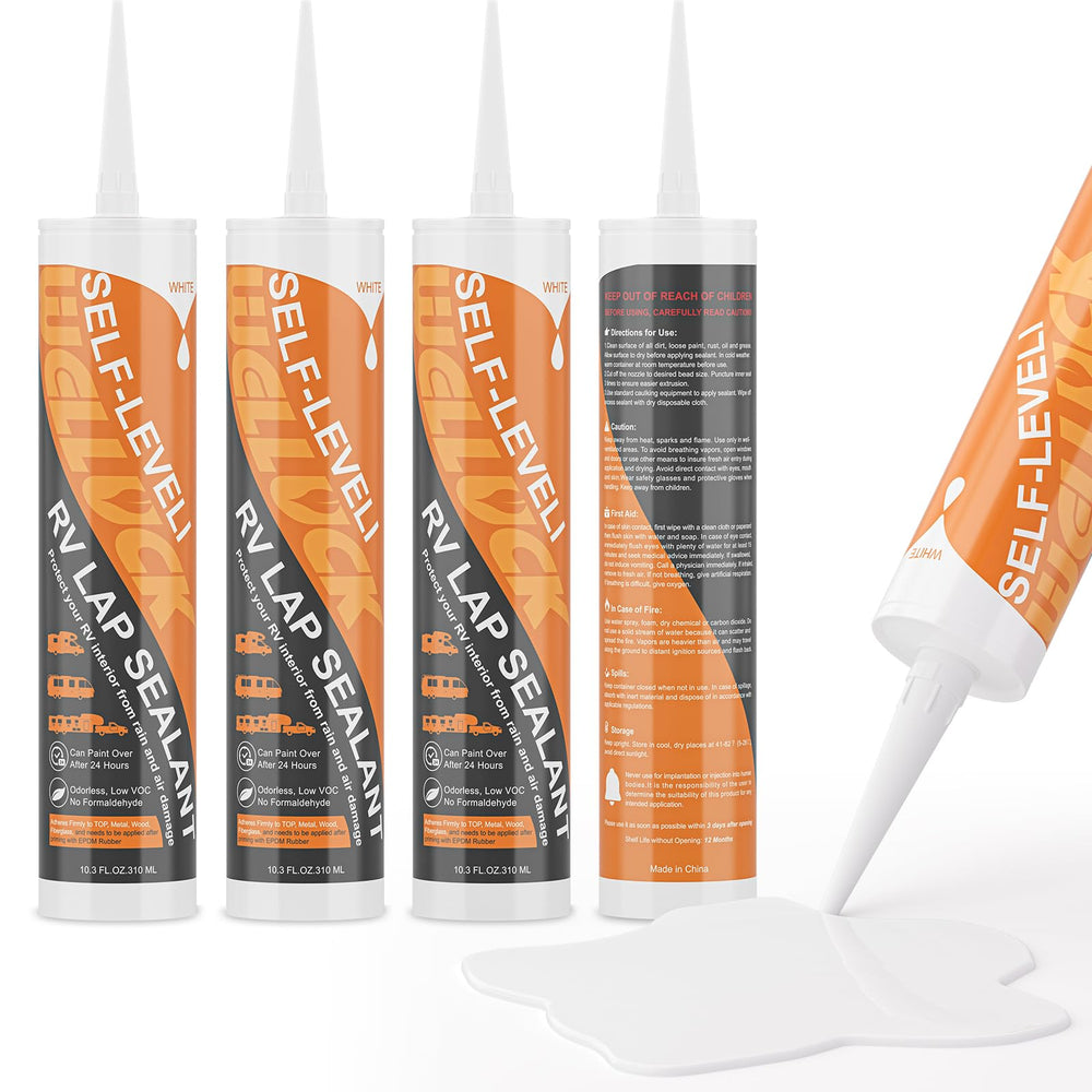 Welluck self-leveling RV roof sealant bottle pour for clean, even application and edge protection.