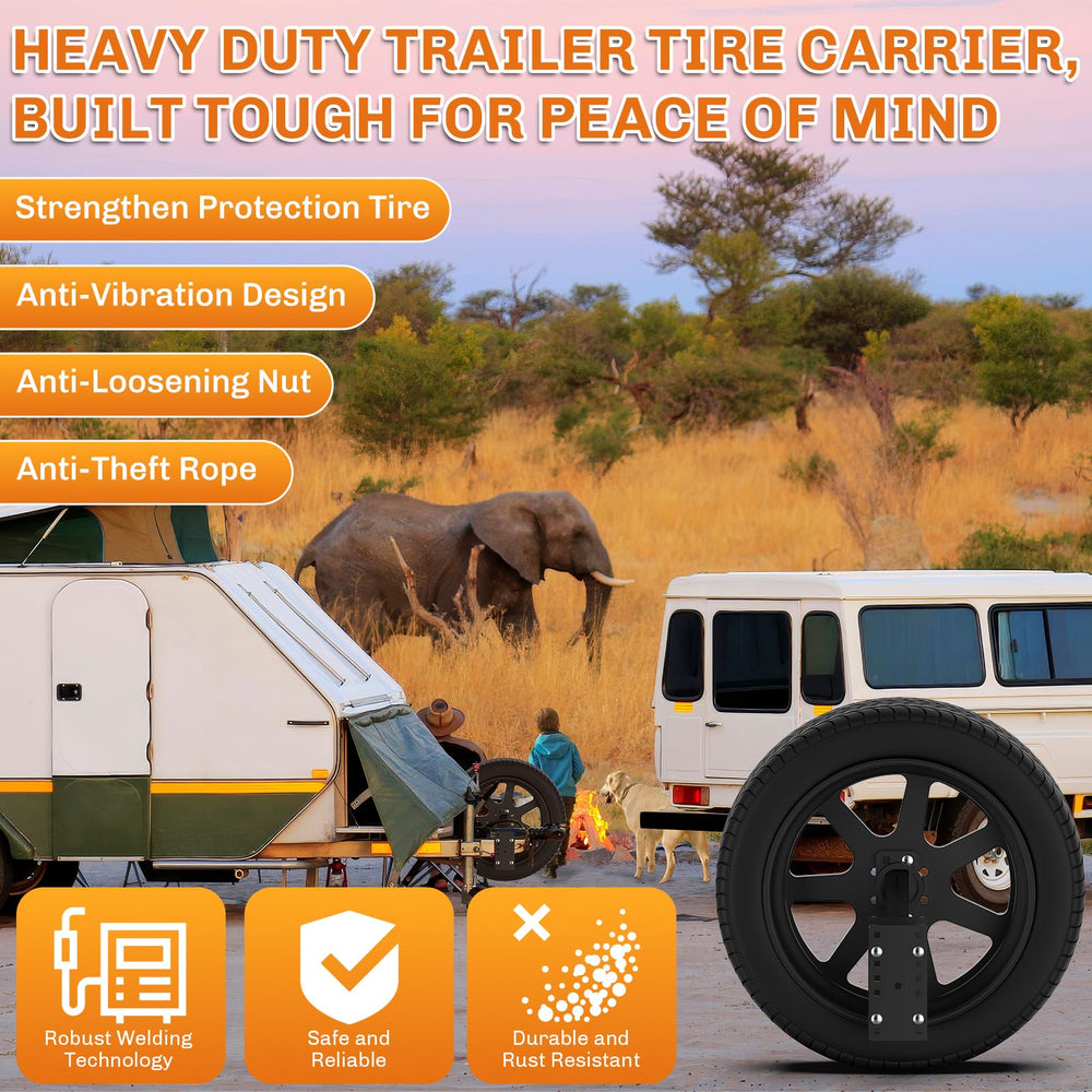 WELLUCK anti-theft lock on spare tire mount for security.