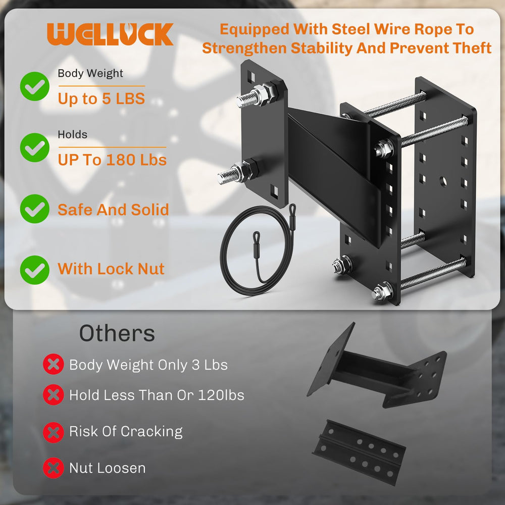 WELLUCK triangular-structure spare tire mount for stability.