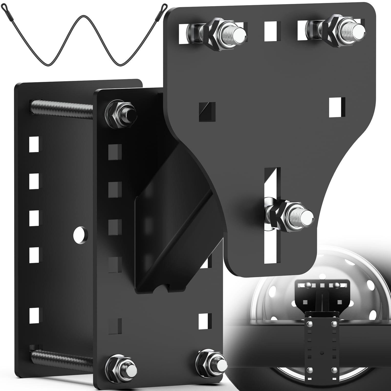 WELLUCK trailer spare tire mount with 3-nut fix provides secure, fast installation.