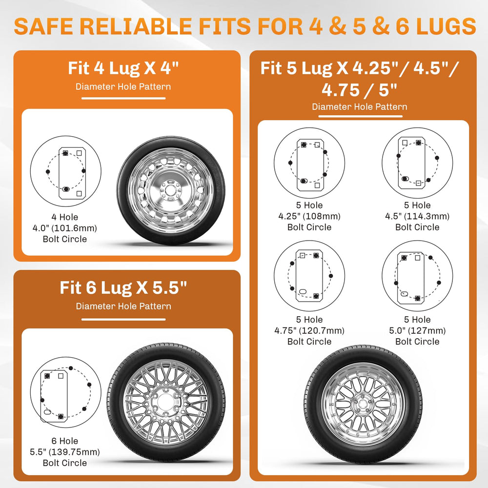 WELLUCK universal-fit spare tire mount on a trailer.