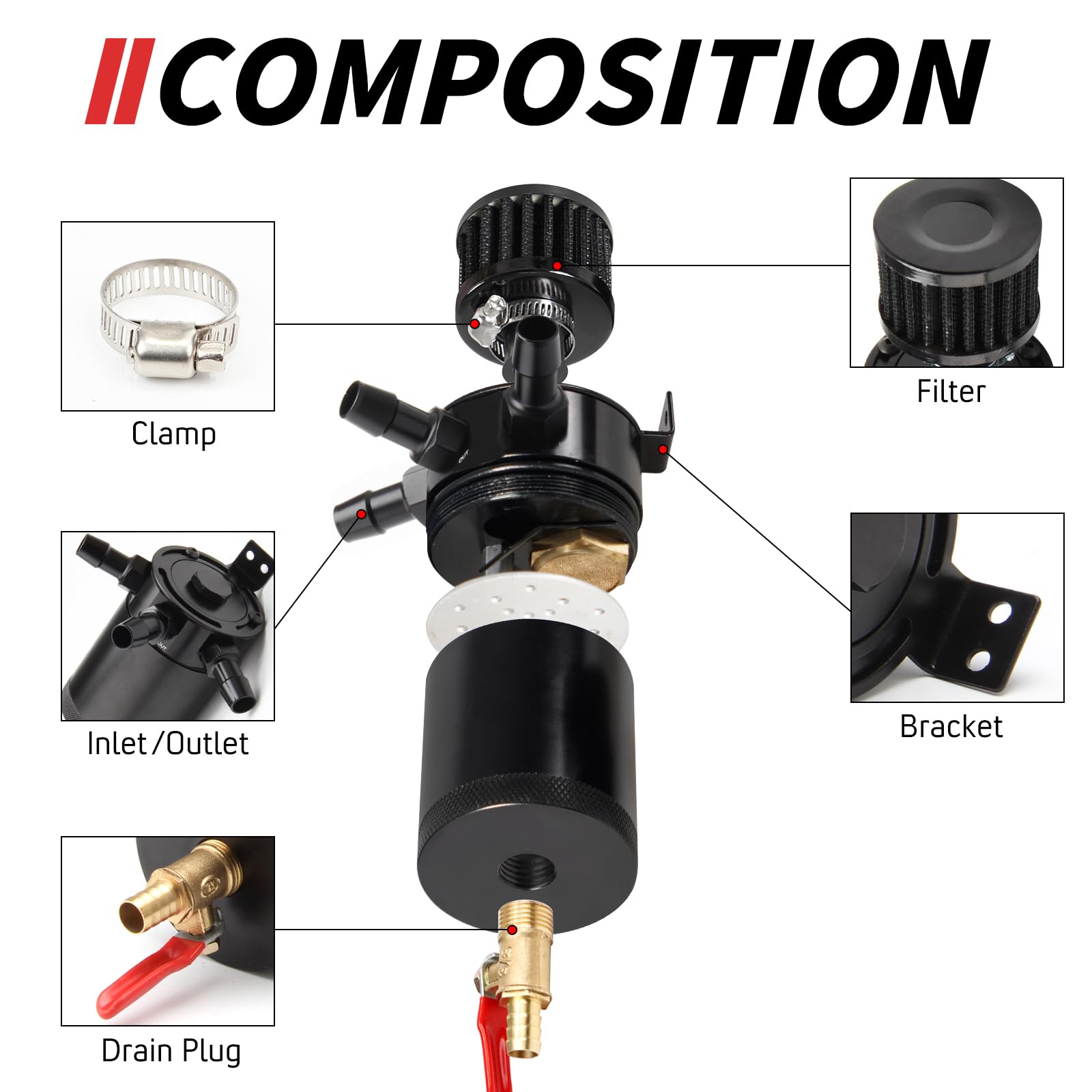 WENJTP two-port assembly showing inlet and outlet connections.