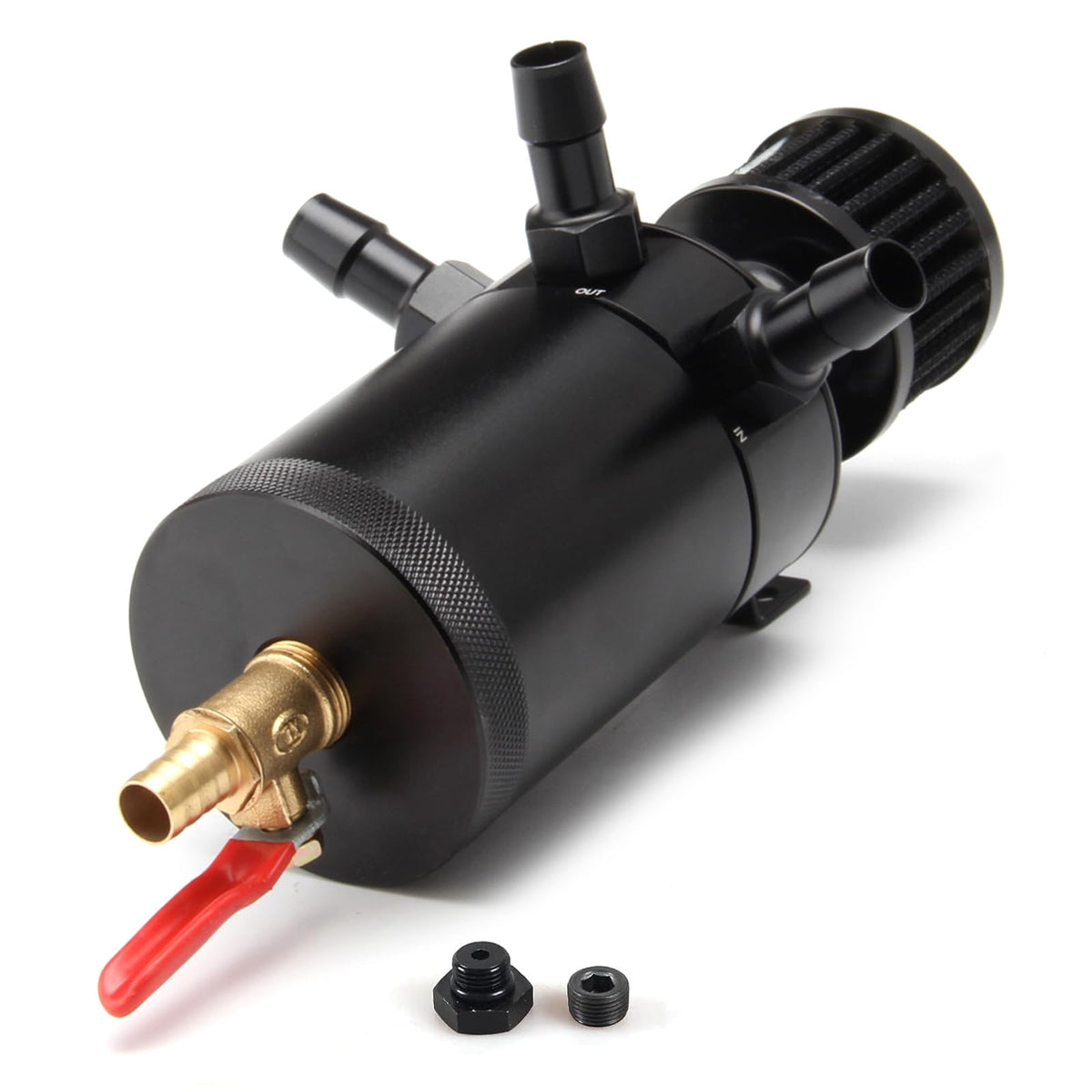 WENJTP universal 150ml car oil catch can kit captures oil to keep the engine cleaner.