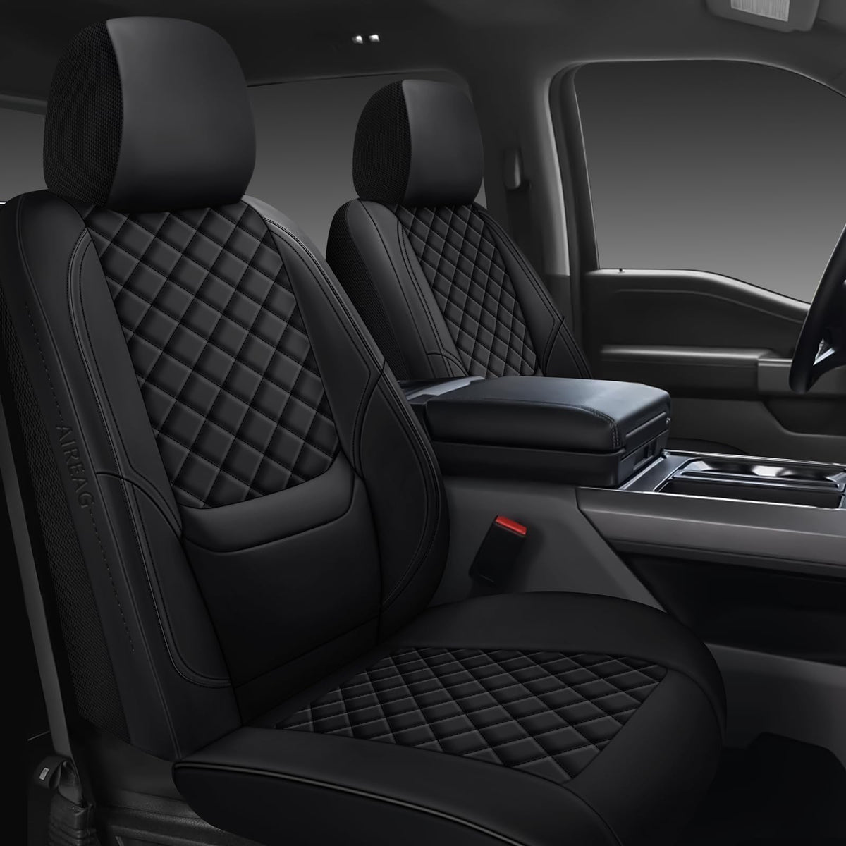 WENNFOUR F150 front seat covers assembly for a snug interior protection