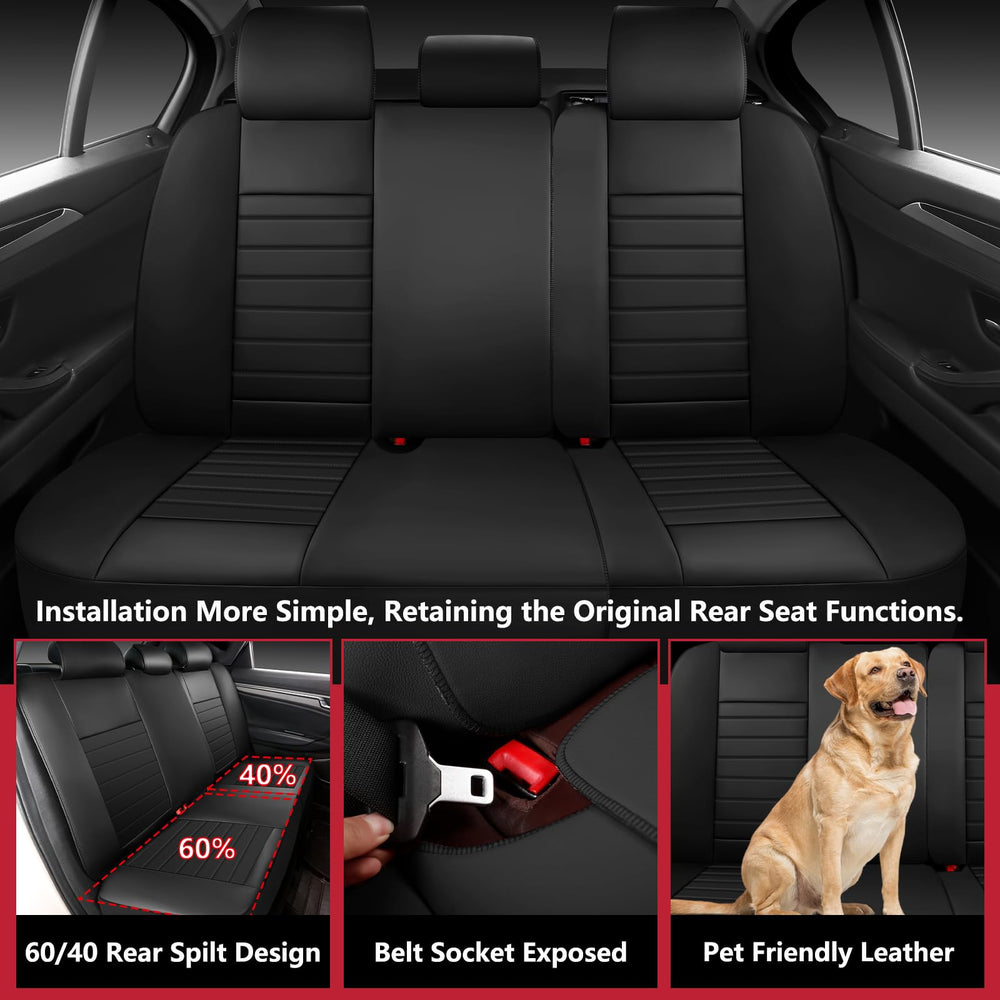 WENNFOUR Tacoma rear seat cover for 60/40 split supports easy folding and access.