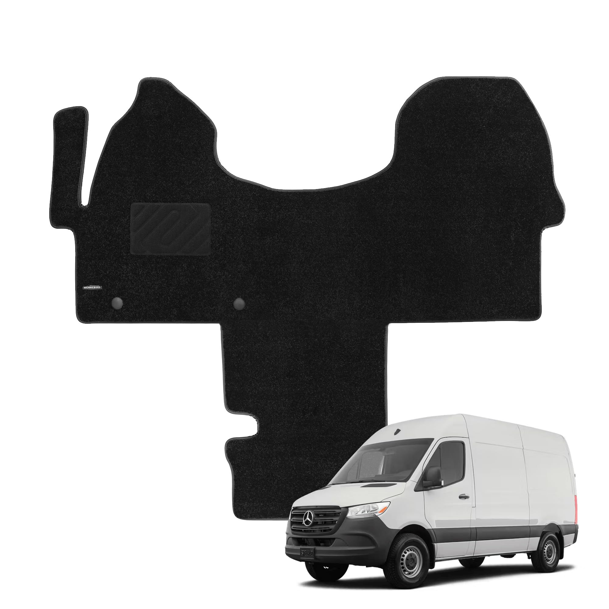 WENNEBIRD front row Sprinter mat protects flooring and enhances interior look.