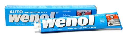 Wenol Blue Auto tube being used to polish chrome trim for showroom shine