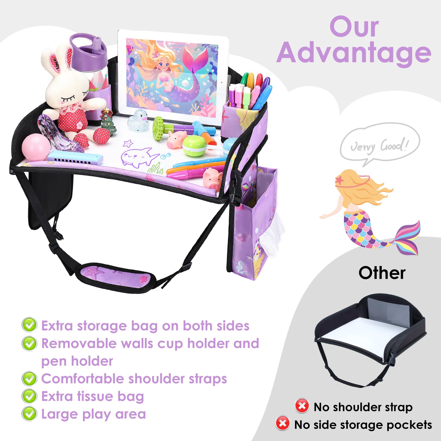 WENRENER full-coverage surface supports drawing and snacking without spills.
