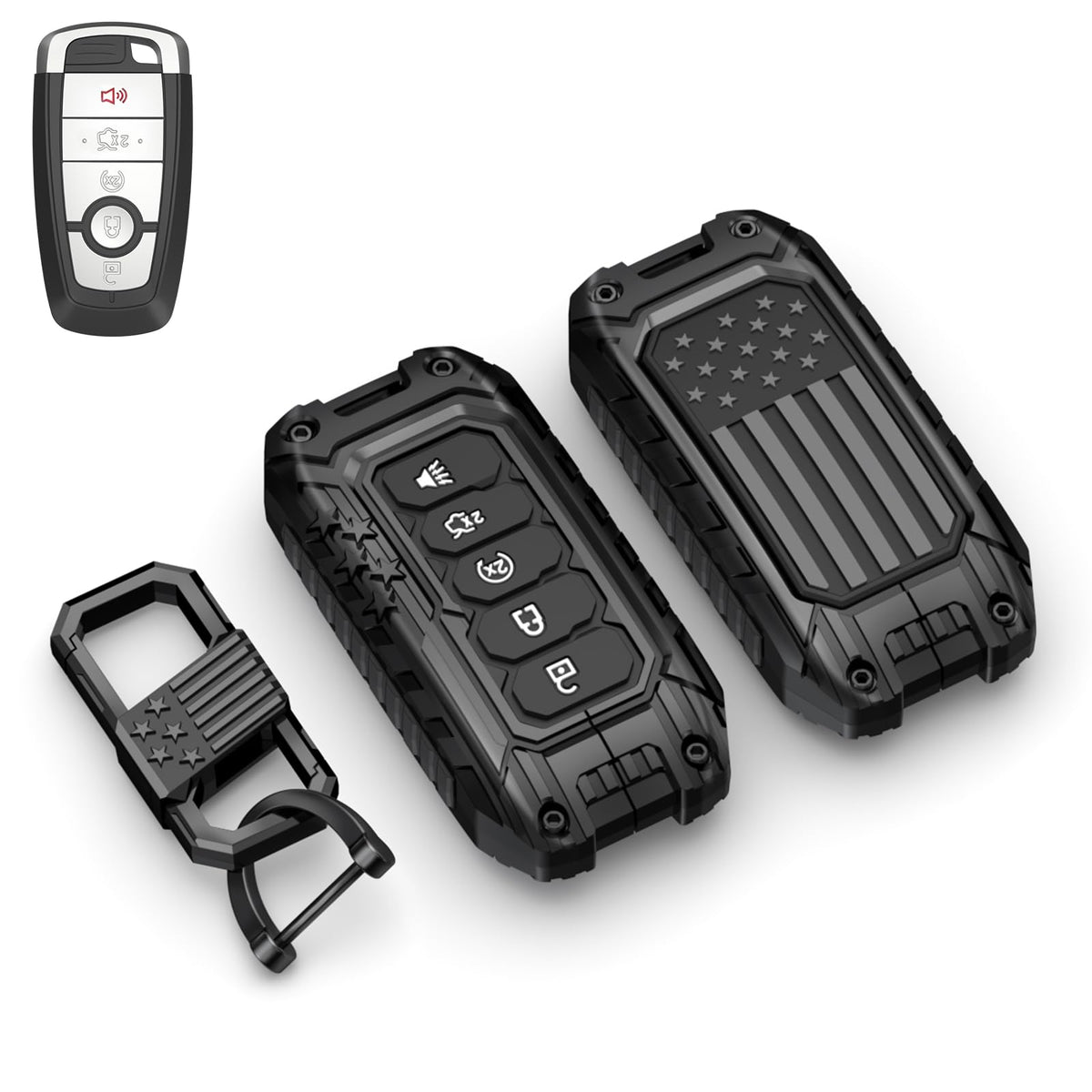 Wenwubin USA flag-inspired cover for key fob adds rugged style and grip