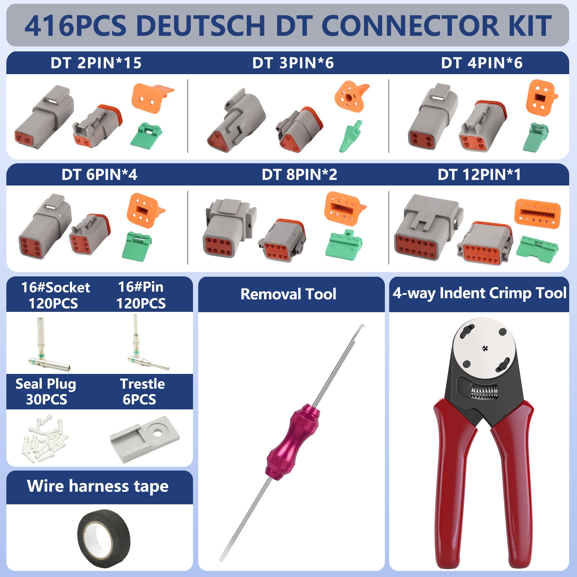 WENXJFF 2-pin DT connector close-up showing solid contacts