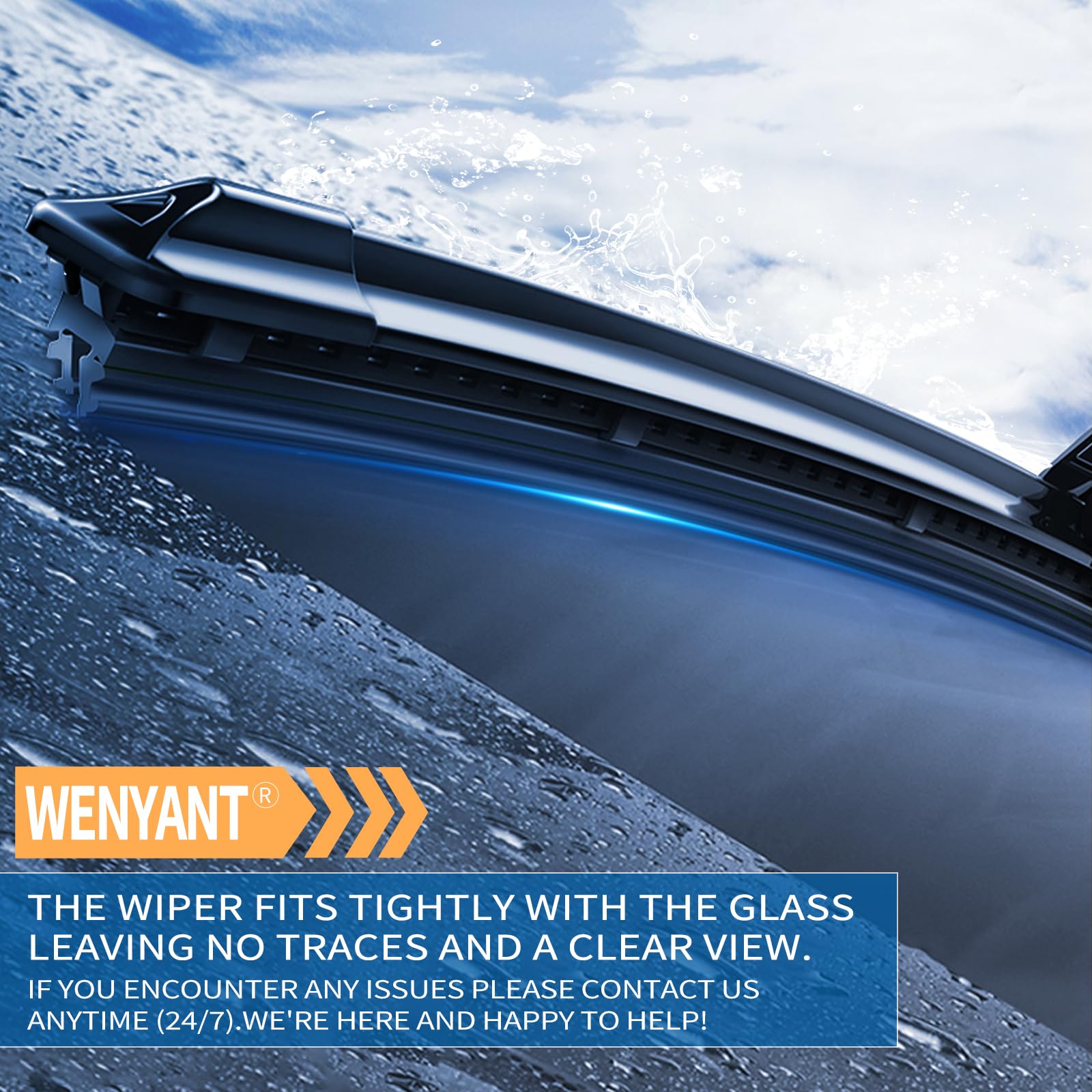 Wenyant blades on a 4Runner delivering smooth wipe across glass