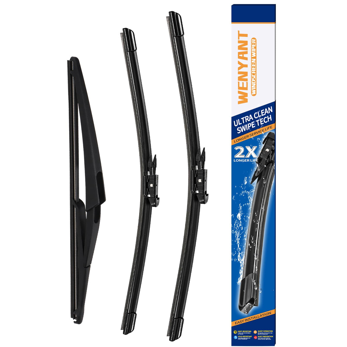 Wenyant front windshield wipers for ML-Class deliver a clear, streak-free view in rain.